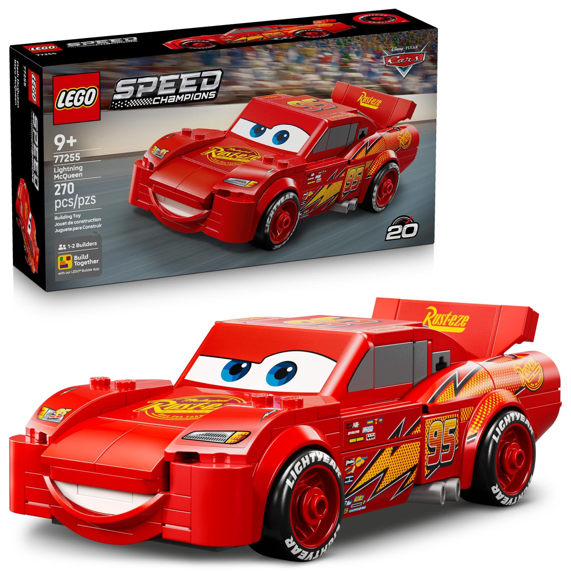 LEGO Speed Champions Relâmpago McQueen 77255 Disney Pixar Carros (270 Peças)