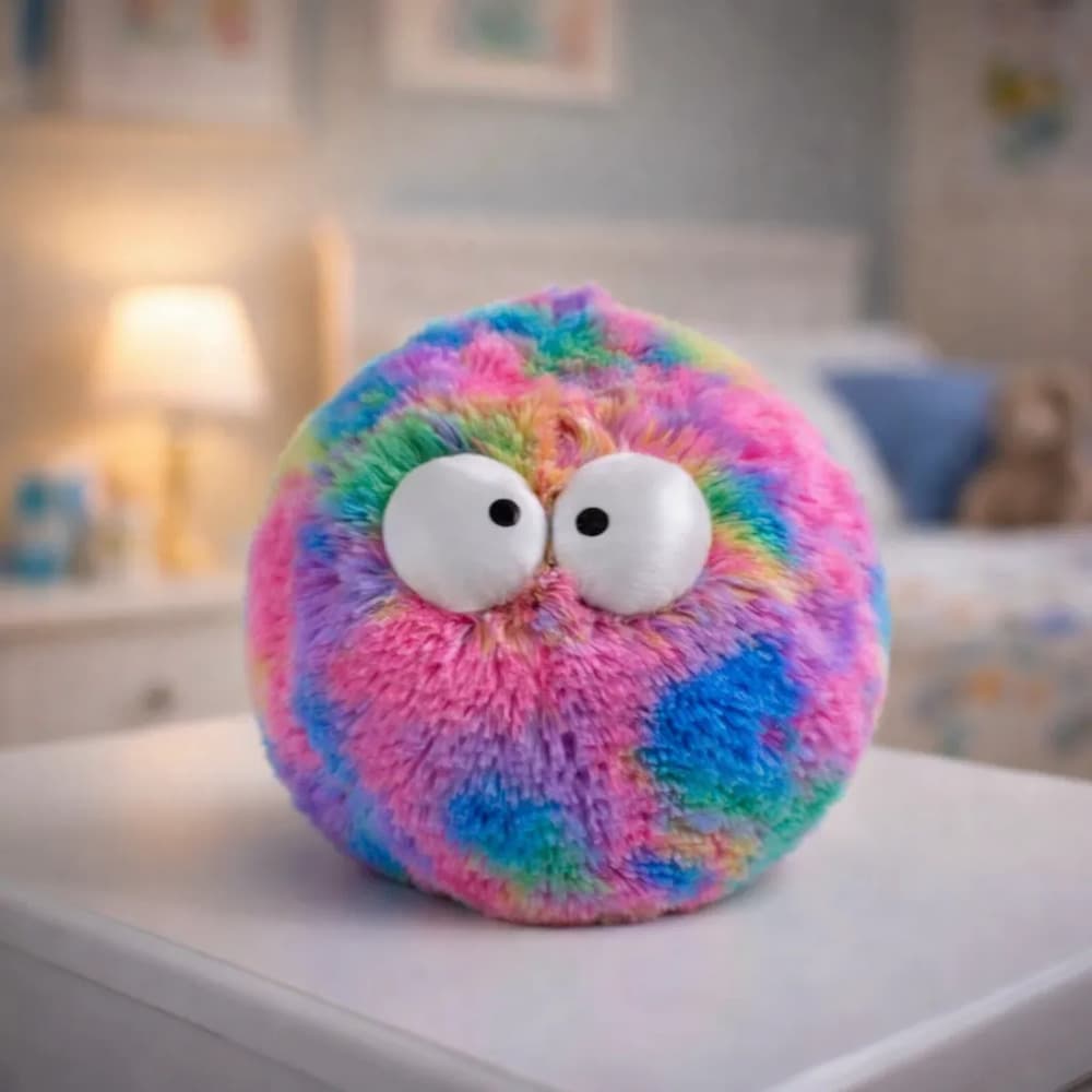 Bola de Pelúcia Inflável Monstrinhos Coloridos + Bomba de Ar