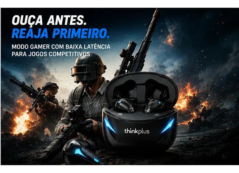 Fone de Ouvido Bluetooth Gamer Lenovo Thinkplus GM2 Pro - Imagem 5