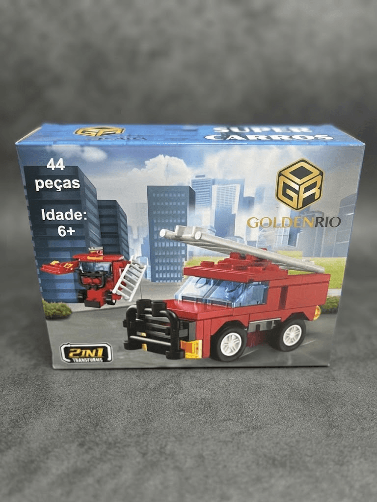 Blocos de Montar Robô de Resgate Bombeiros 4 em 1 — Golden Rio Super Carros