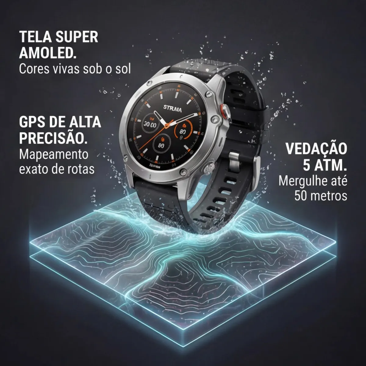 Construído para qualquer desafio. Smartwatch BRave Resistência Extrema com GPS i